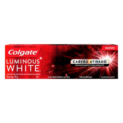 Creme Dental Colgate Luminous White Carvão Ativado 70g