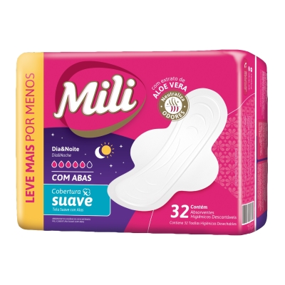 Absorvente Mili C/Abas Proteção Total Suave C/32