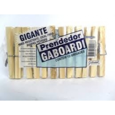 Prendedor de Roupa Gaboardi Madeira Gigante C/12