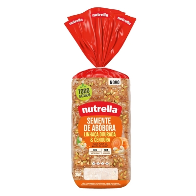 Pão Nutrella Semente de Abóbora/Linhaça/Cenoura 350g
