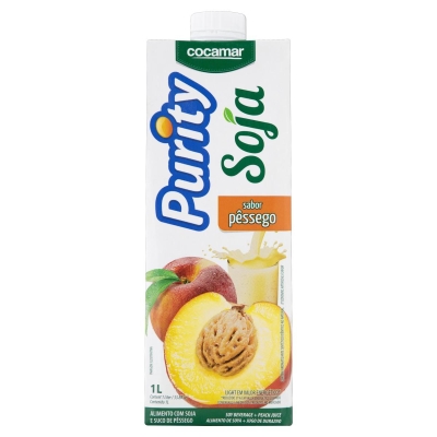 Bebida de Soja Purity Pêssego 1l