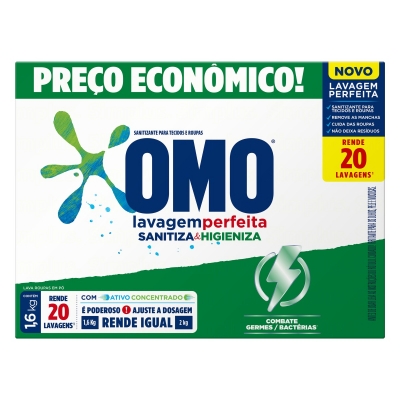 Sanitizante em Pó Omo Caixa Lavagem Perfeita 1,6kg