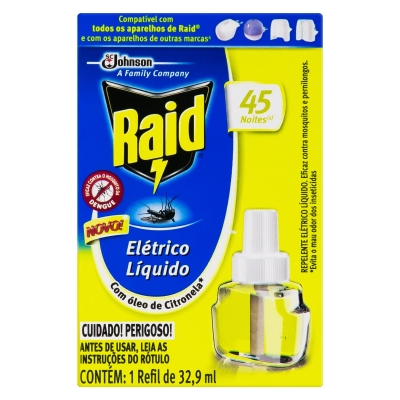 Inseticida Raid Elétrico Líquido Citronela Refil 32,9ml