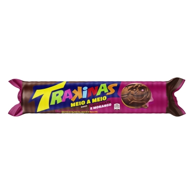 Biscoito Recheado Trakinas Chocolate/Morango 126g