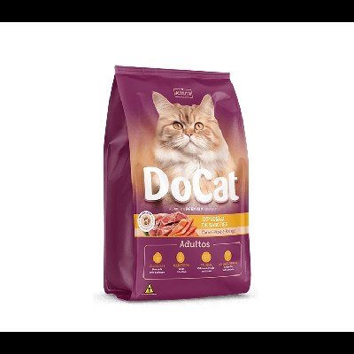Ração Docat Premium Carne/Peixe/Frango 1kg