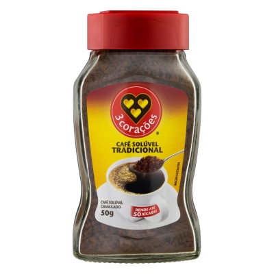 Café 3 Corações Solúvel Tradicional 50g