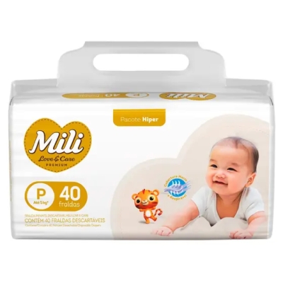 Fraldas Descartáveis Mili Love Care Hiper P C/40