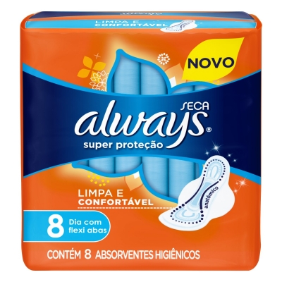 Absorvente Always Básico Seca C/Abas C/8