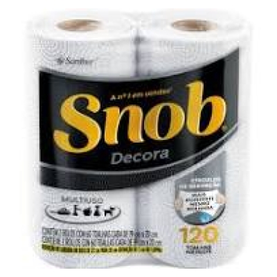 Toalha Papel Snob Decorada Folha Dupla C/2 60 Folhas