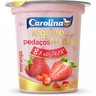 Iogurte Carolina Pedaços Morango 450g