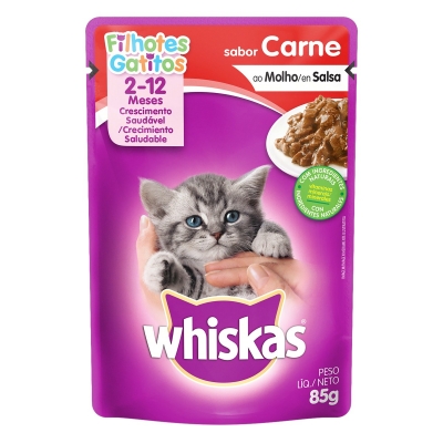 Ração Whiskas Filhotes Carne 85g