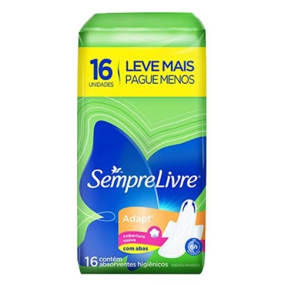 Absorvente Sempre Livre Especial Suave C/Abas Leve 16 Pague 14