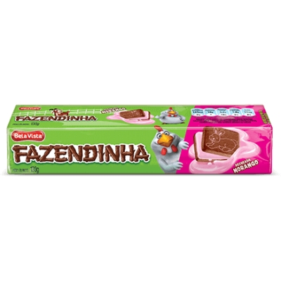 Biscoito Recheado Fazendinha Morango 130g