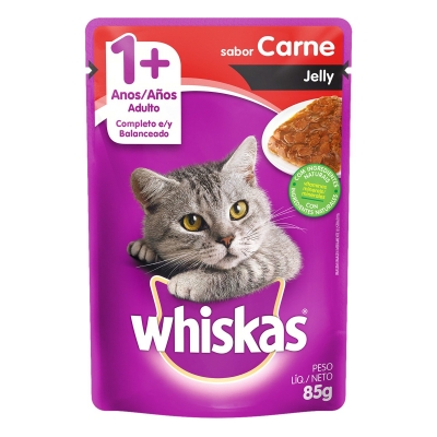 Ração Whiskas 1+ Jelly Carne 85g