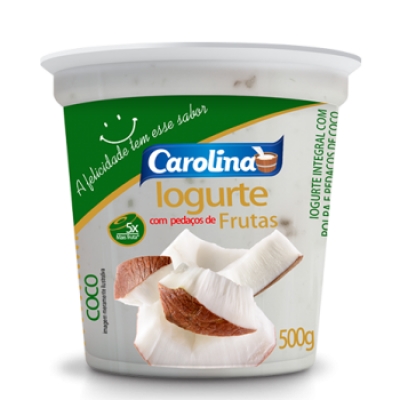 Iogurte Carolina Pedaços Coco 450g