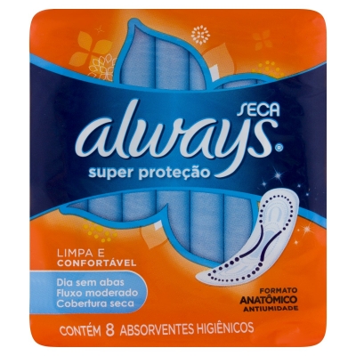 Absorvente Always Básico Seca S/Abas C/8