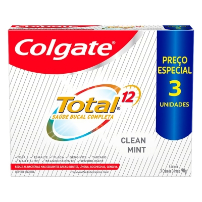 Creme Dental Colgate Total 12 Clean Mint 90g C/3