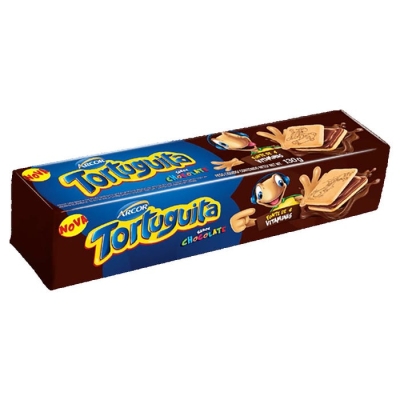 Biscoito Recheado Tortuguita Chocolate 130g