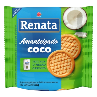 Biscoito Renata Amanteigado Coco 330g