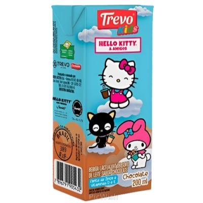 Bebida Láctea Trevo Kids Hello Kitty Chocolate 200ml