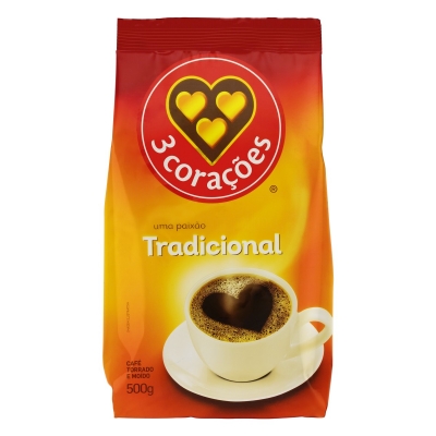 Café 3 Corações Tradicional Sachê 500g