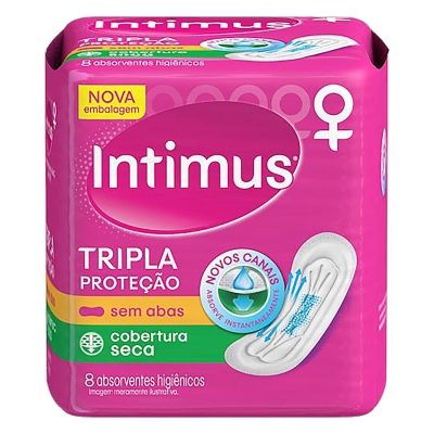 Absorvente Intimus Gel Normal Seca S/Abas C/8