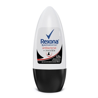 Desodorante Rexona Roll On Feminino Antibacterial Invisible 50ml