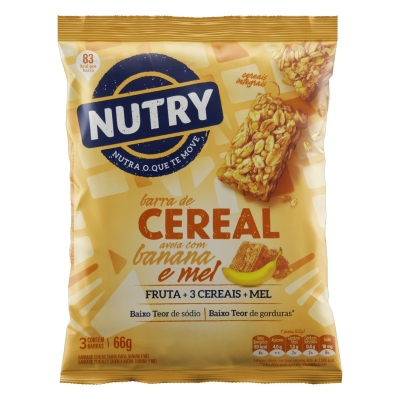 Barra de Cereal Nutry Aveia/Banana/Mel 66g