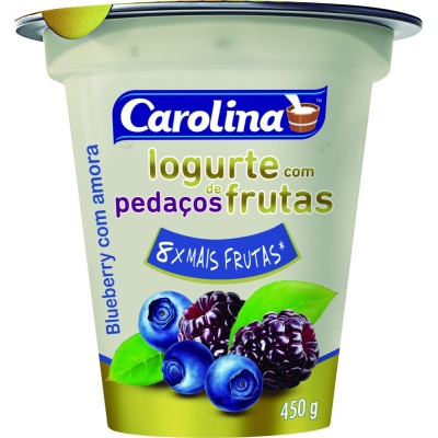 Iogurte Carolina Pedaços Blueberry/Amora 450g