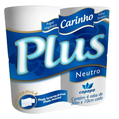 Pap.Hig.Carinho Plus Neutro 30m C/4